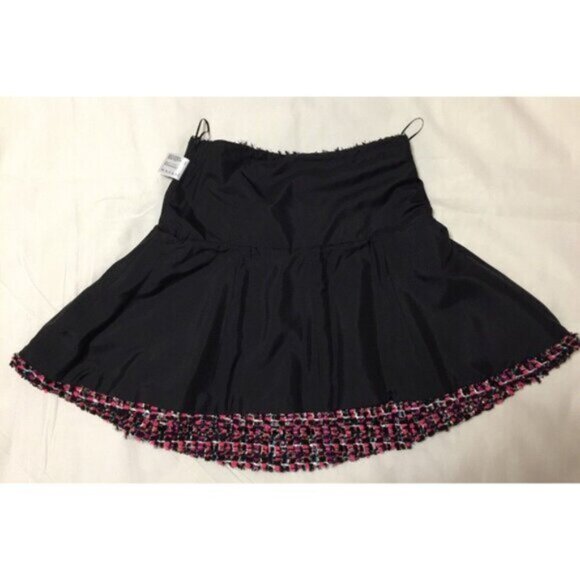 Chanel -Pink Tweed High-Low Hem Flare Mini Skirt. Sz. FR 40 - Picture 5 of 14